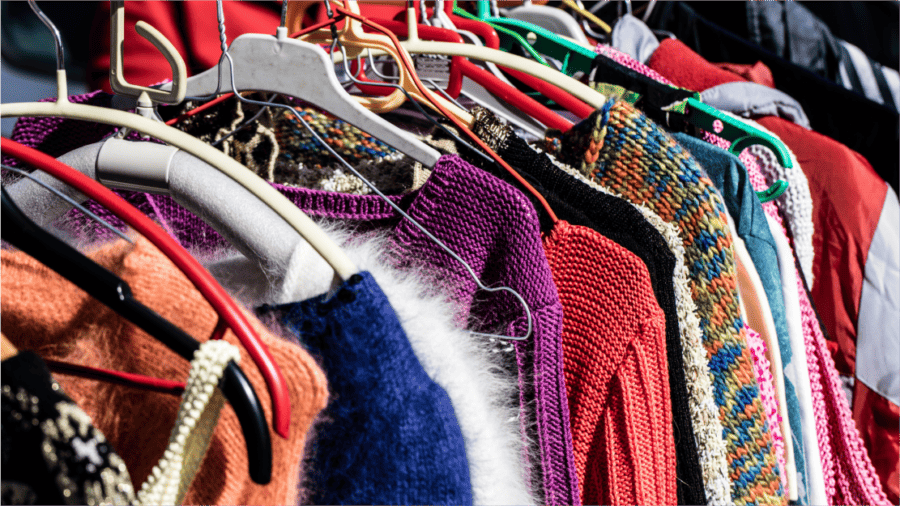 Colourful clothes rack
