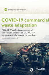 Front cover of COVID-19 commercial waste adaptation report (phase 2)