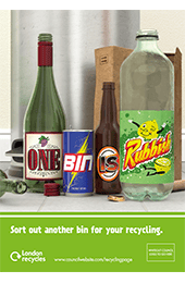One bin is rubbish A4 poster artwork thumbnail image